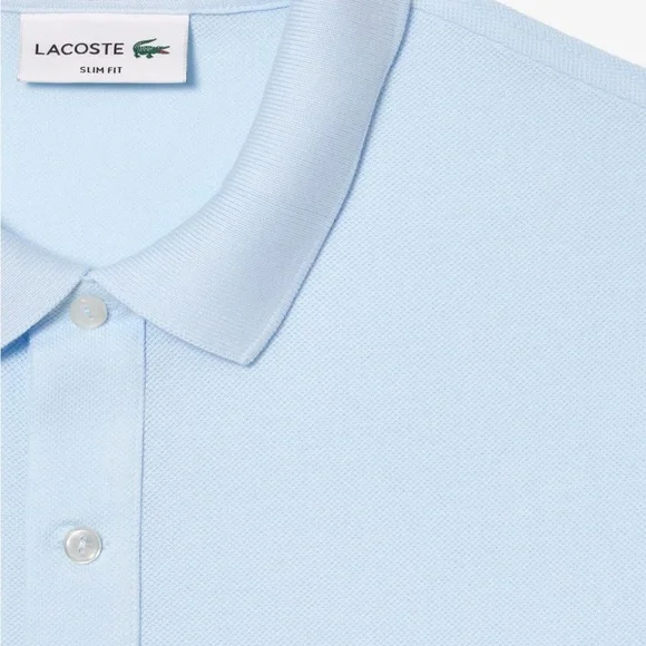 BRAND NEW Lacoste Men's Light Blue Polo Shirt Size Large Slim Fit NWT - Picture 5 of 13